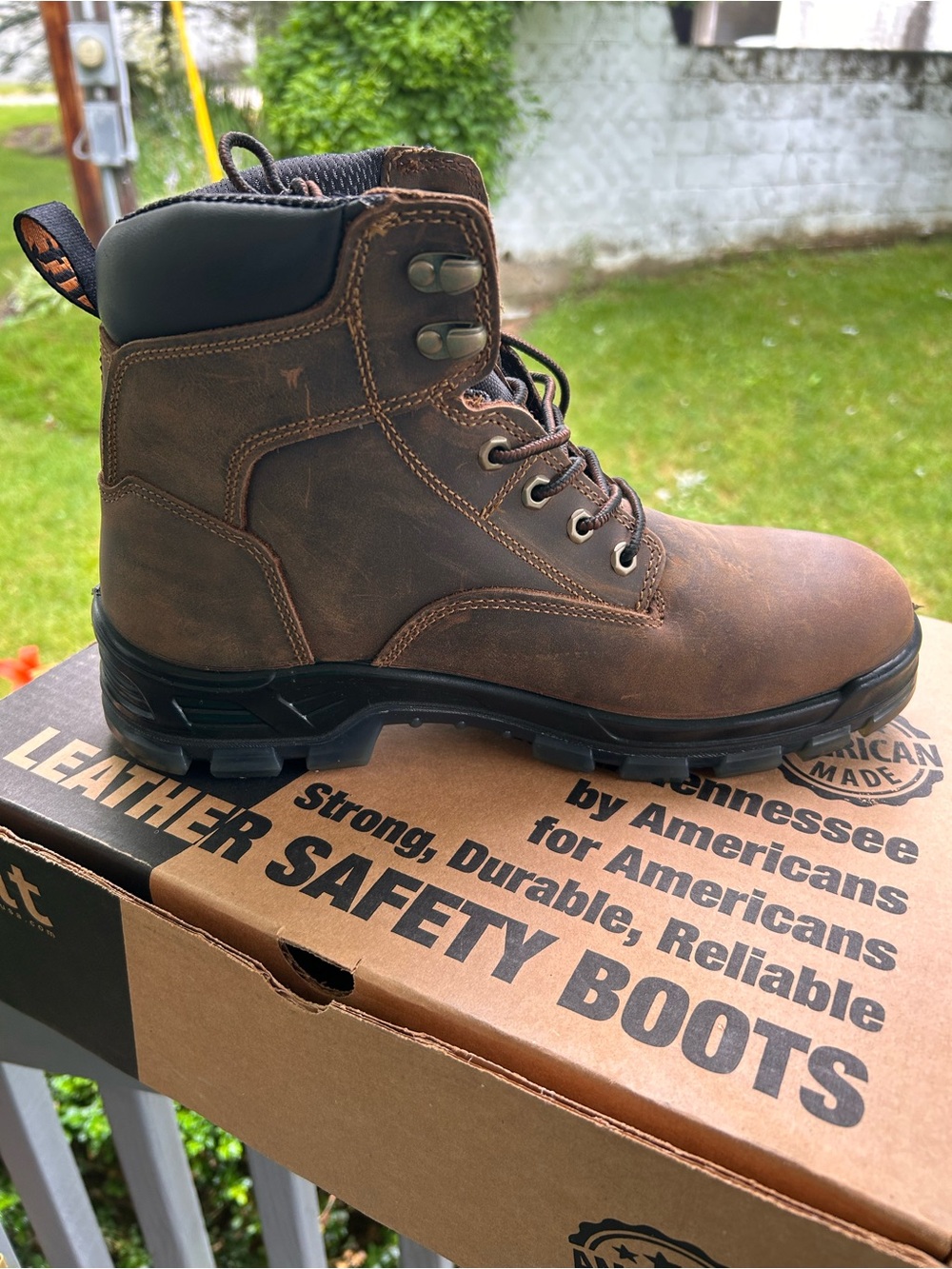 Men's Brown Leather Work Boot